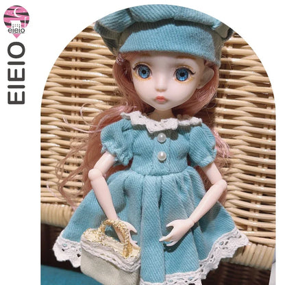 26cm BJD Doll for Girls – Purple Hair Fashion Princess with Big Eyes & Accessories Gift
