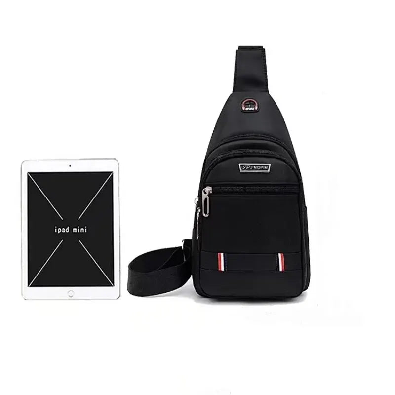 Men's CrossBorder Small Chest Shoulder Bag - Fashionable Polyester Travel Companion for Trendy Outdoor Leisure