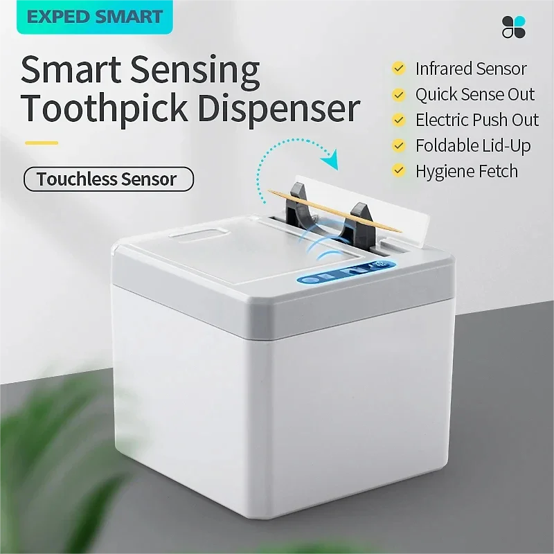Smart Electric Toothpick Holder - Automatic Sensor Toothpick Dispenser Kitchen Organizer Container