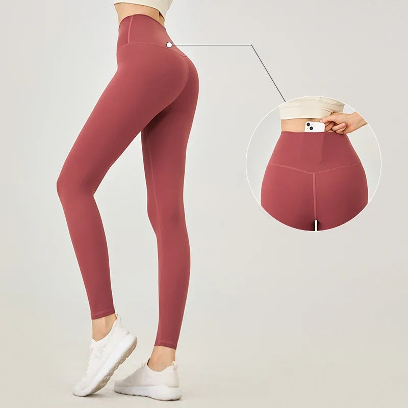 Women's High Waist Seamless Leggings - Naked Feel Push Up Yoga Pants For Fitness, Running & Gym Training