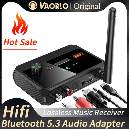 Bluetooth 5.3 Audio Receiver with USB U-Disk Play | RCA, 3.5mm AUX, Optical Fiber Wireless Adapter for Car Speakers