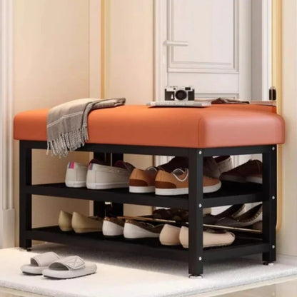 Entryway Shoe Storage Bench with Cushion – Multi-Layer Shoe Cabinet Stool for Space-Saving Organization