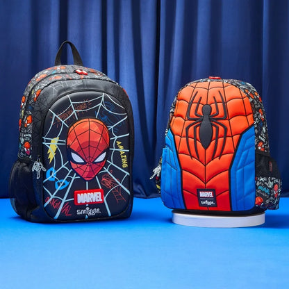 Smiggle Marvel Spider-Man Kids' School Bag Set - Includes Lunch Box, Pencil Case, Wallet, and Water Cup