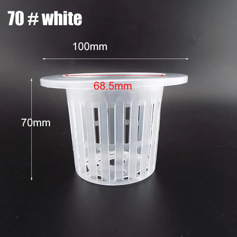 50pcs Hydroponic Mesh Net Baskets — Soilless Plant Nursery Cups for Veggie & Clone Growth