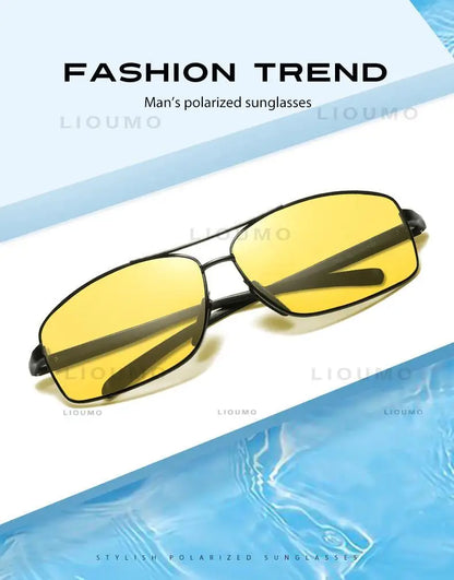 LIOUMO Polarized Photochromic Driving Sunglasses – Chameleon Night Vision Goggles for Men & Women