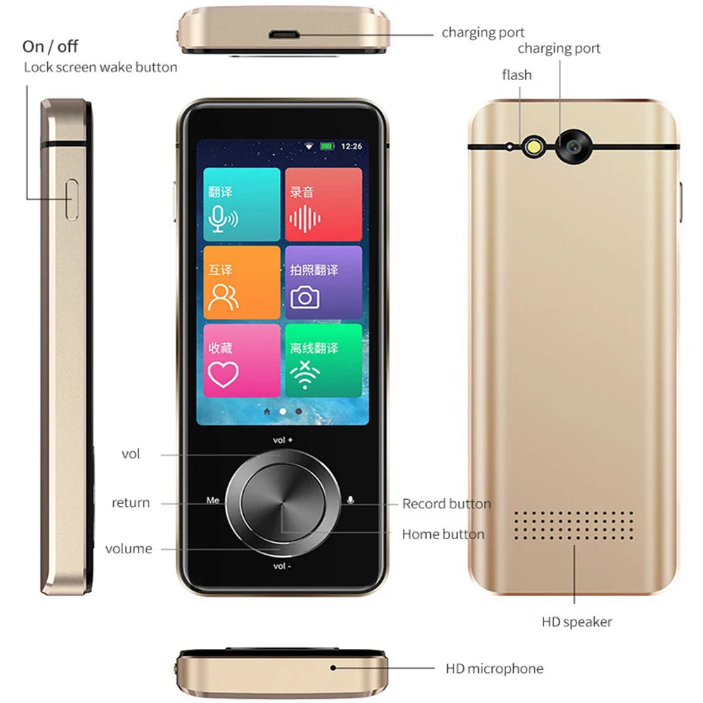 Newest M9 Instant Voice Translator – Portable Smart Language Translator, Real-Time Translation, Supports 12 Offline Languages