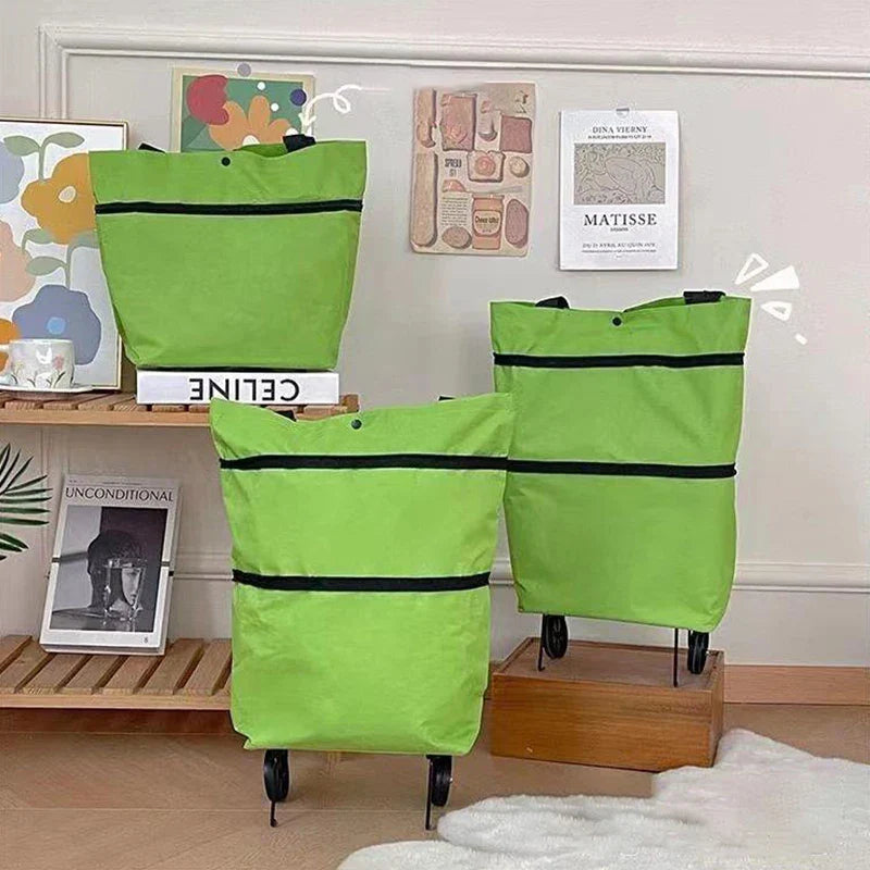 2024 Latest Grocery Trolley - Folding, Portable, Waterproof, with Wheels - Supermarket Shopping Cart, Supports 25 kg