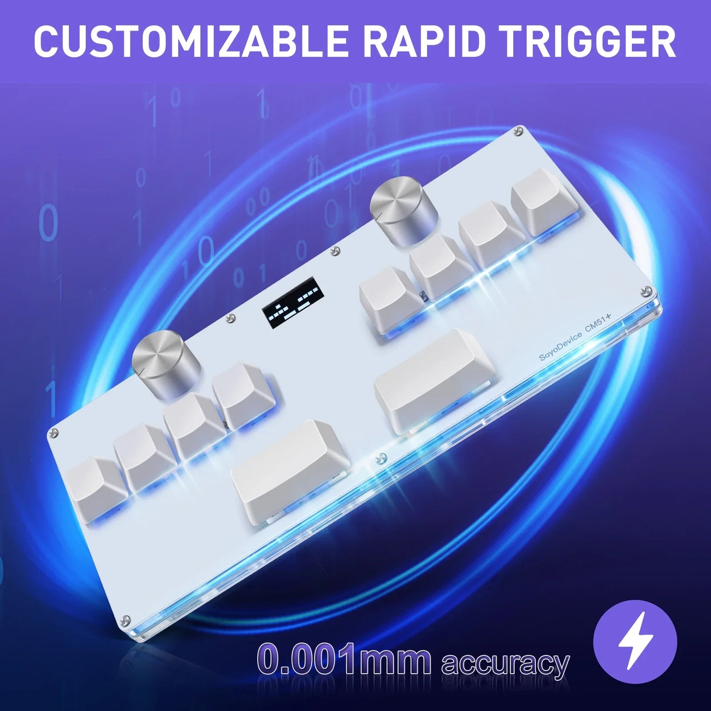 CM51 SayoDevice Rapid Trigger Magnetic Switch Keyboard with Knob & Screen – OUTEMU/Gateron Switch Gaming Macropad for OSU & DJMAX Shortcuts