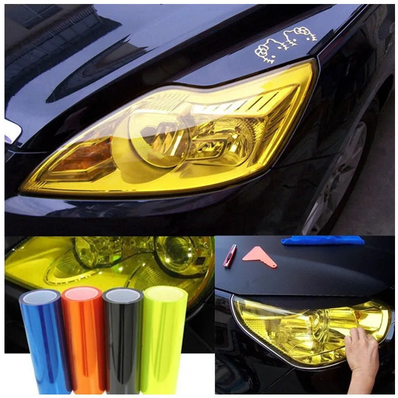 PVC Car Headlight Lamp Film - Self-Adhesive Fog Lamp Sticker for Tailing Moulding - Car Accessories