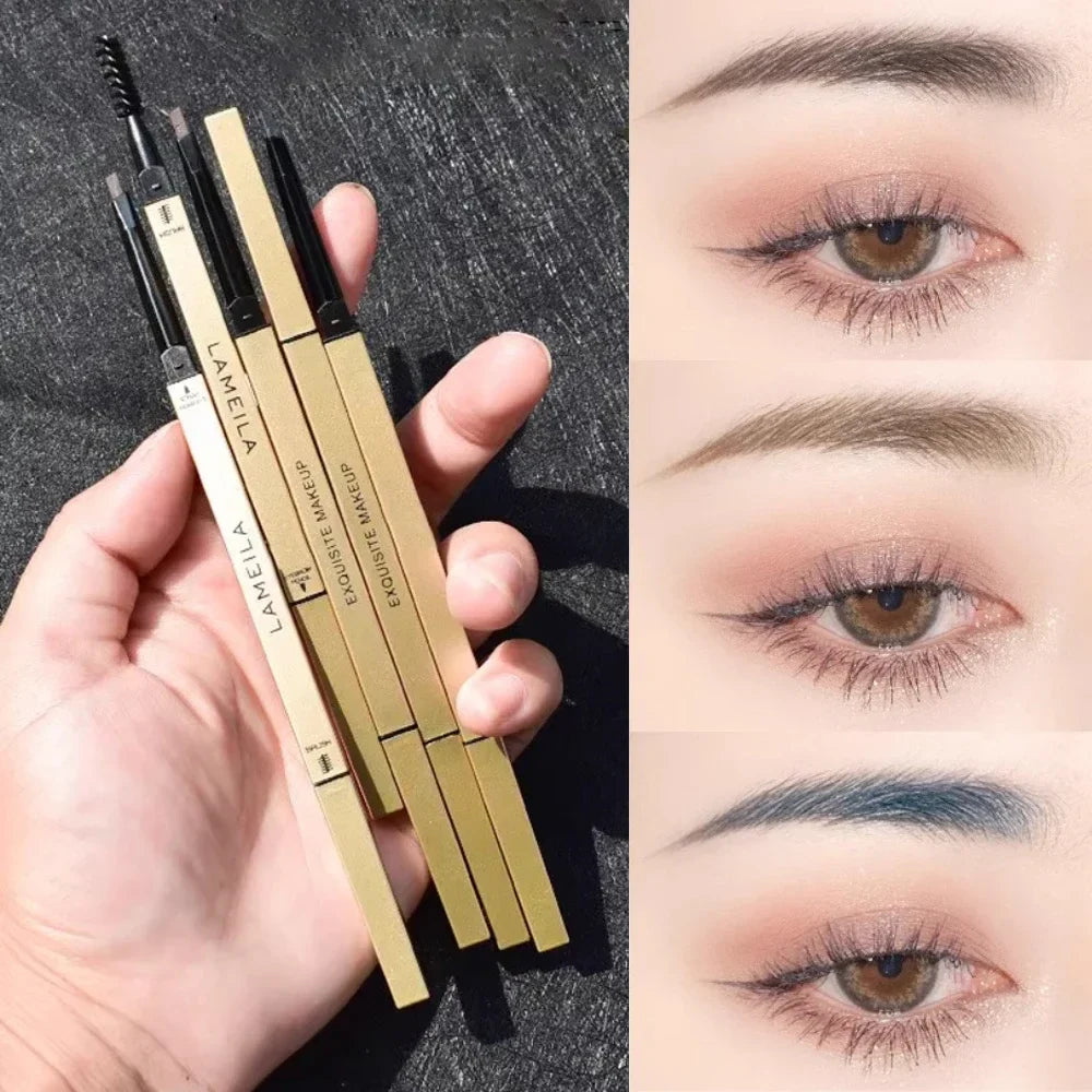 5-Color Double Head Eyebrow Pencil with Brush – Waterproof Sweatproof Eyebrow Gel Tattoo Stick
