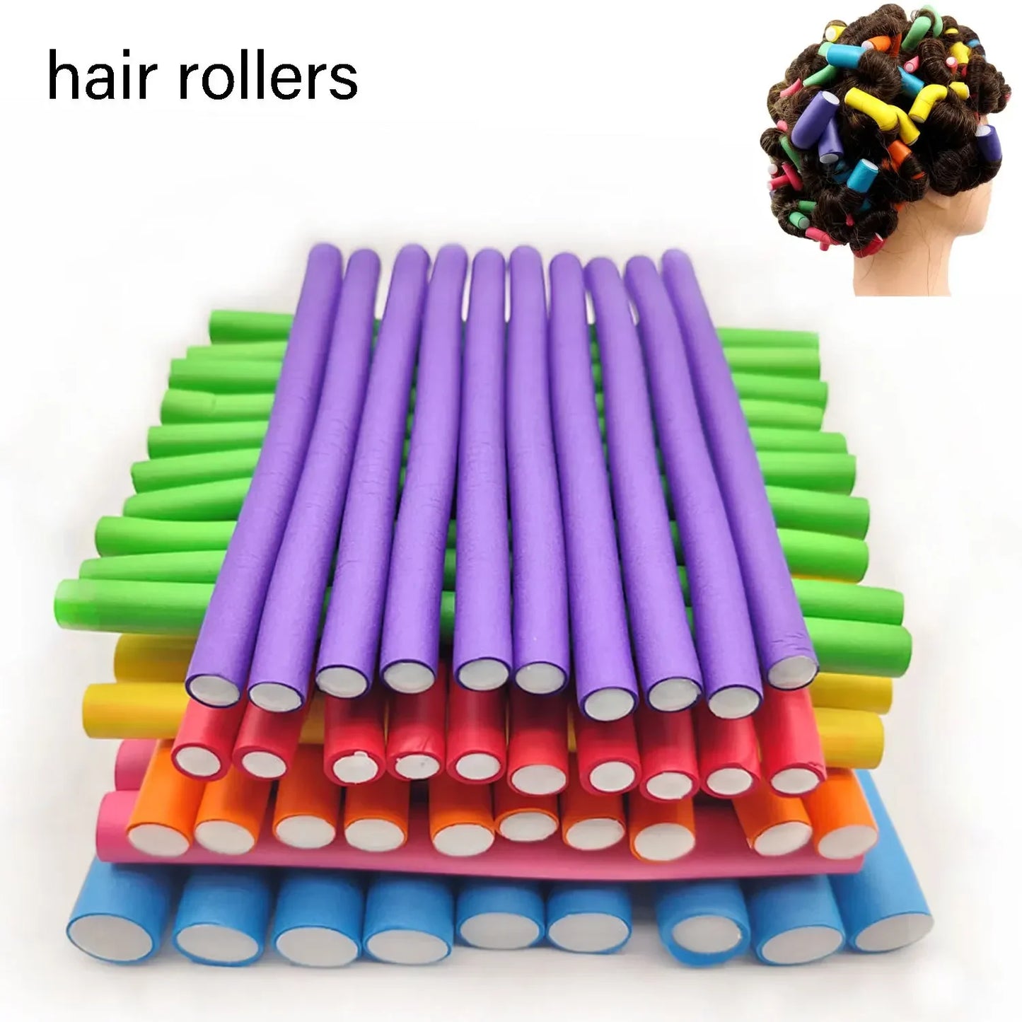10PCS Flexible Hair Curling Rods – Soft Foam Bendy Twist Curls, No Heat Flexi Rollers for Hair Styling