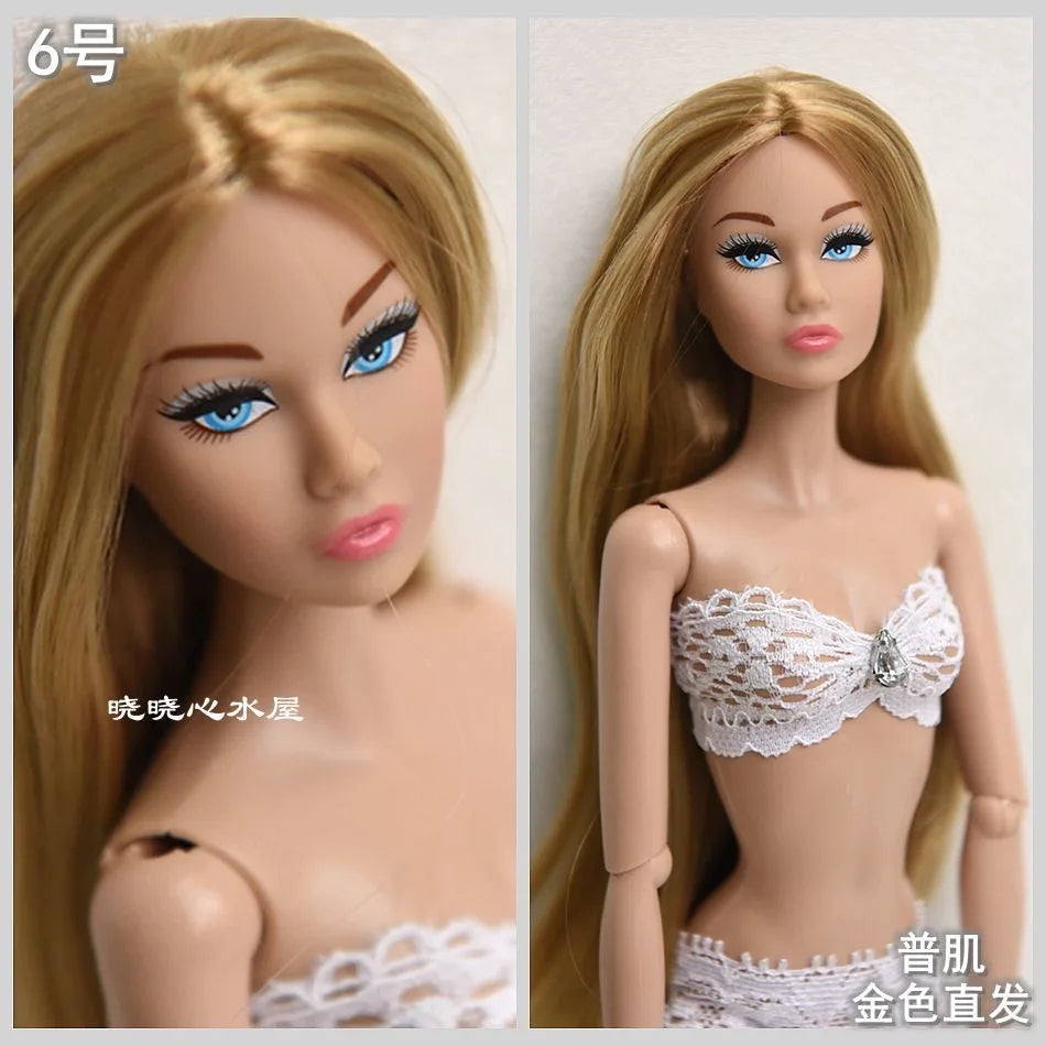 FR Supermodel 1/6 BABI Doll – Movable Joints, DIY Dress-Up Princess with Head & Body Accessories, White/Normal/Chocolate Skin
