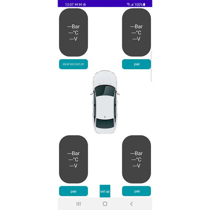 Car TPMS Bluetooth 5.0 Tire Pressure Monitoring System – Motorcycle & Car Tyre Sensor with iOS/Android App Display