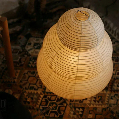 Japanese Akari Noguchi Yong Table Lamp - White Rice Paper Decorative Desk Light for Bedroom, Living Room, & Study