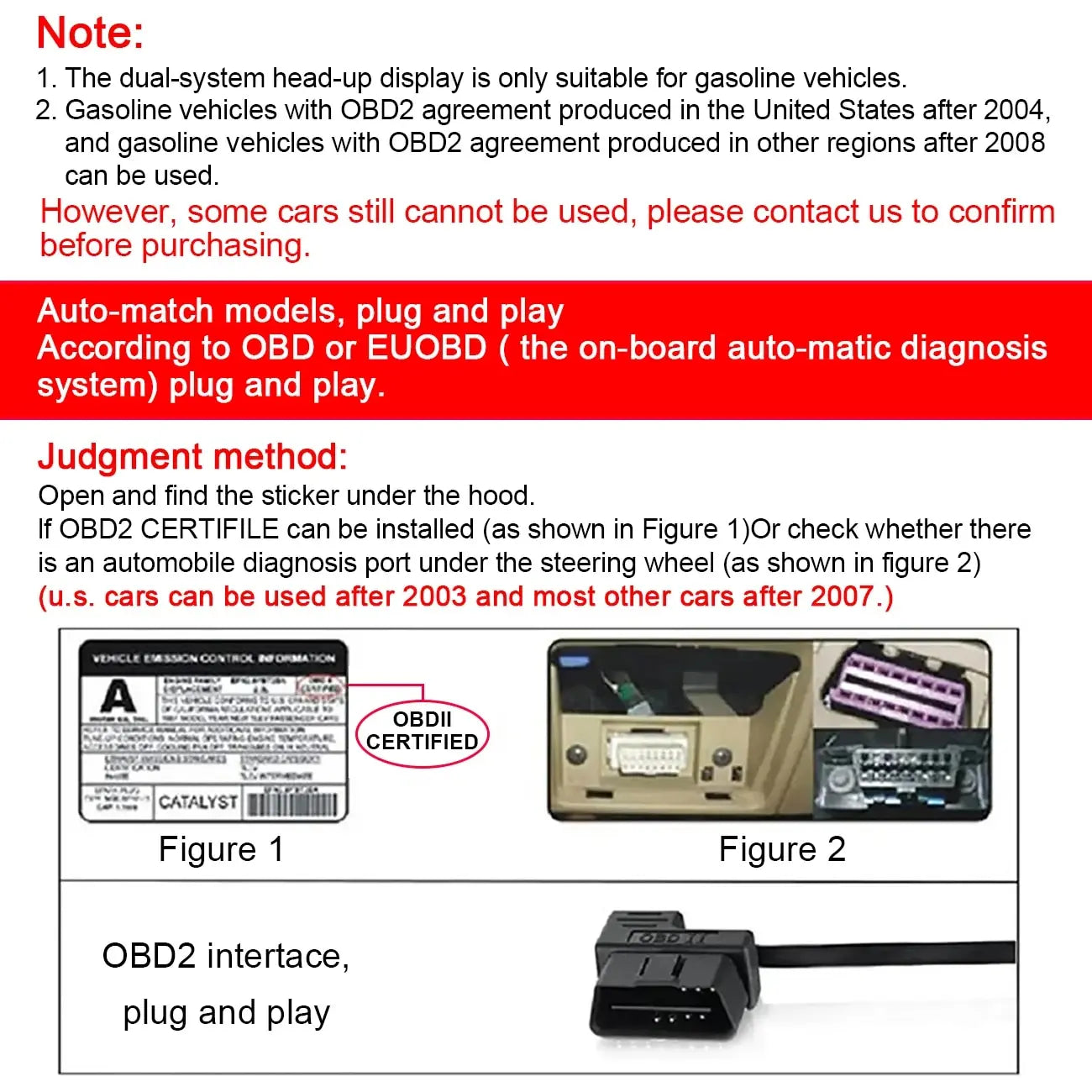 AD G3/B3 OBD2 GPS Head-Up Display – Smart Car HUD with Digital Speedometer, RPM, Water Temp, Clock & Security Alarm
