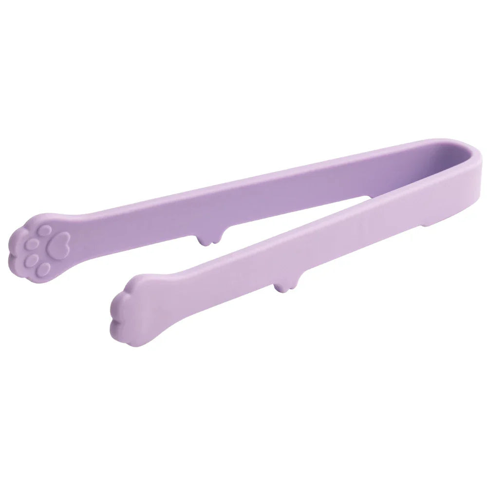 5.71inch Non-Slip Cat Paw Silicone Tongs – Cute Japanese Cartoon BBQ & Baking Food Clip Kitchen Gadget