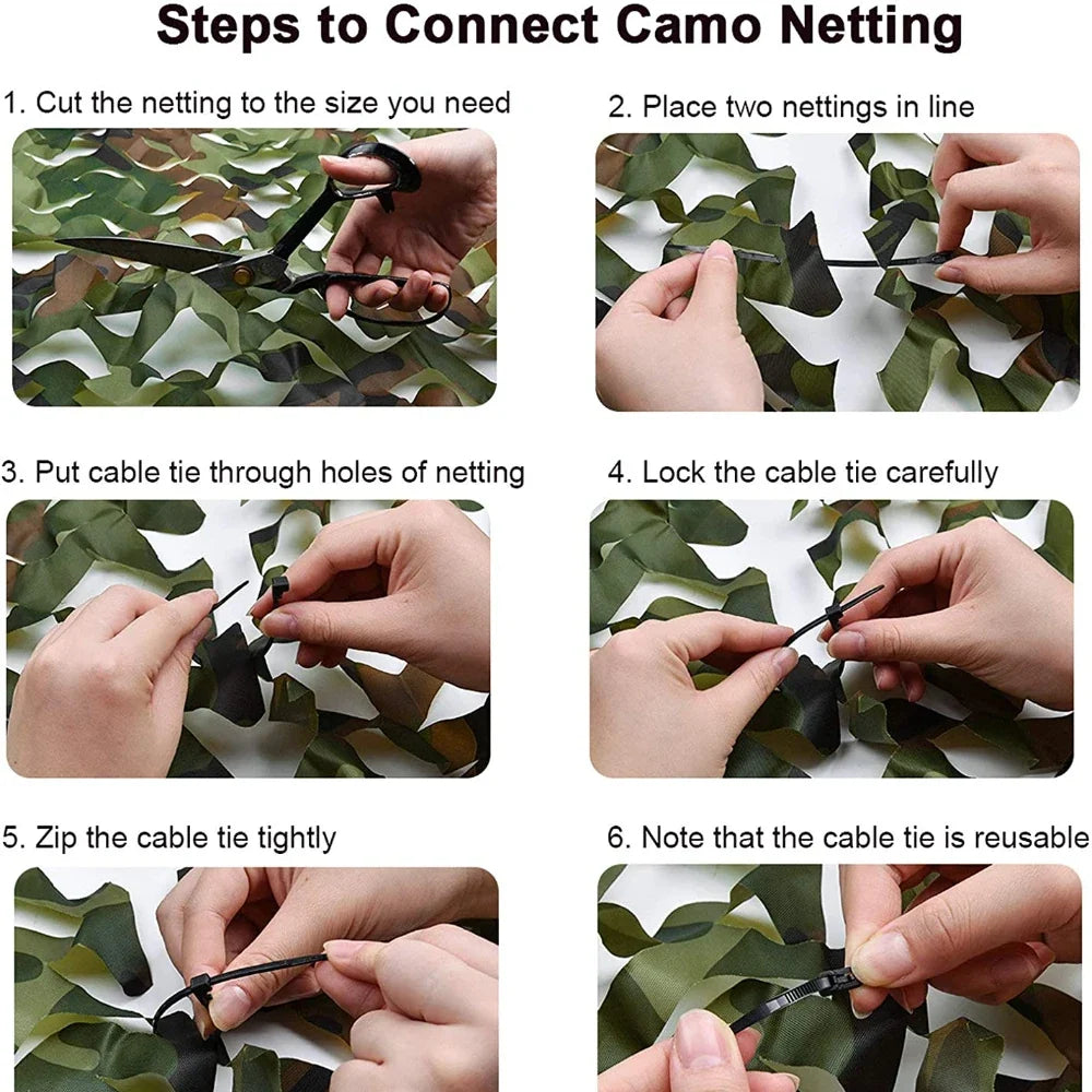 Hunting Camouflage Netting - Woodland Camo Shade Cover for Camping, Car Protection, Privacy & Outdoor Shelter