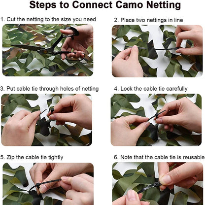 Hunting Camouflage Netting - Woodland Camo Shade Cover for Camping, Car Protection, Privacy & Outdoor Shelter