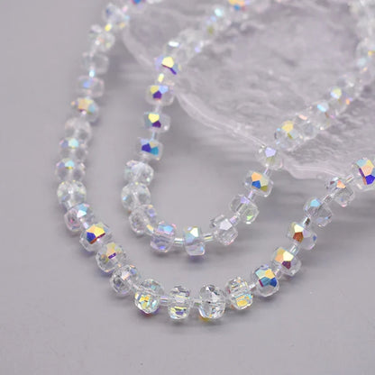 8mm Crystal Glass Beads Set - 30PCS Color Wheel Faceted Round Loose Beads for DIY Jewelry Making & Bracelets