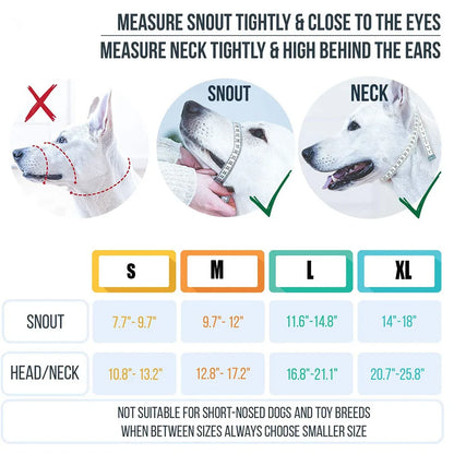 Breathable Dog Mouth Muzzles: Anti-Bark Collar Training Tool Set with Reflective Strips - Nylon Muzzle for Summer Pet Leashes