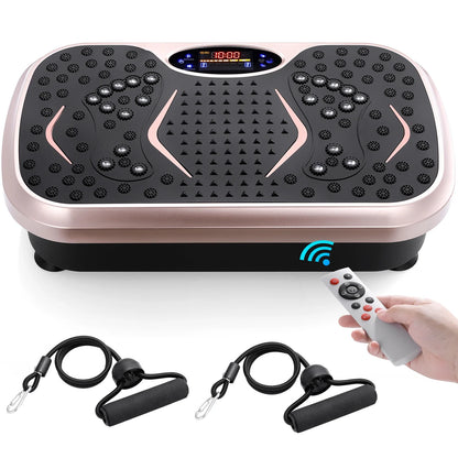 Vibration Plate Exercise Machine – Whole Body Fitness Platform with Loop Bands for Home Workout