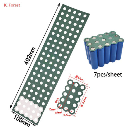 2-6P Hollow & Solid 18650 Li-ion Battery Insulating Gaskets – Positive Pole Protective Stickers with Highland Barley Paper Design