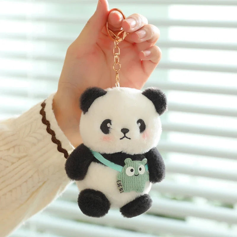 Cute Panda Plush Keychain - Cartoon Bag Pendant & Car Key Chain Gift Accessory