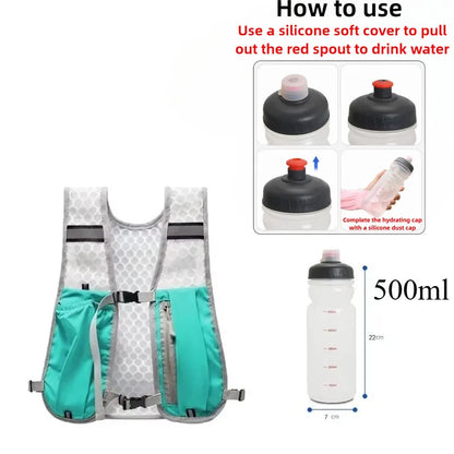 Lightweight Reflective Running & Biking Vest | Hydration Chest Pack with Phone Storage Pocket