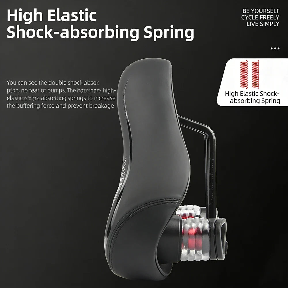 Ergonomic Bike Saddle - Thick Soft Shock-Absorbing Hollow Breathable Seat for Mountain & Road Bikes