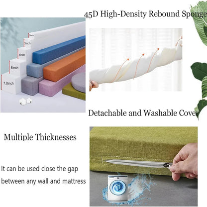 Mattress Gap Filler Pillow - Bed Extender Cushion for Closing Gaps Between Mattress, Headboard & Wall