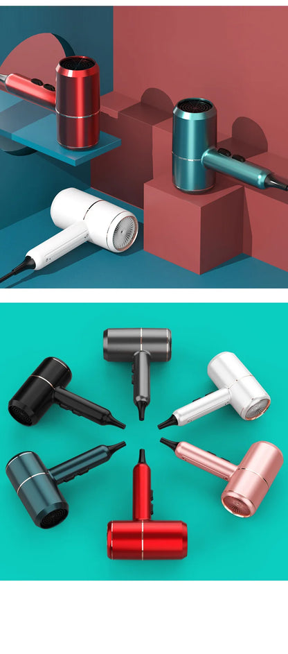 Professional Foldable Hair Dryer with Negative Ions & Blue Light – High Power Salon & Home Use