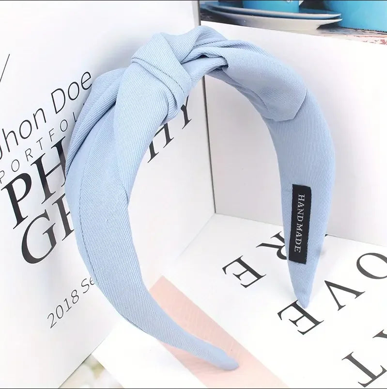 New Fashion Knotted Headbands for Women – Solid Color Cloth Hair Bands, Wide Soft Hair Hoop, Hair Accessories for Girls