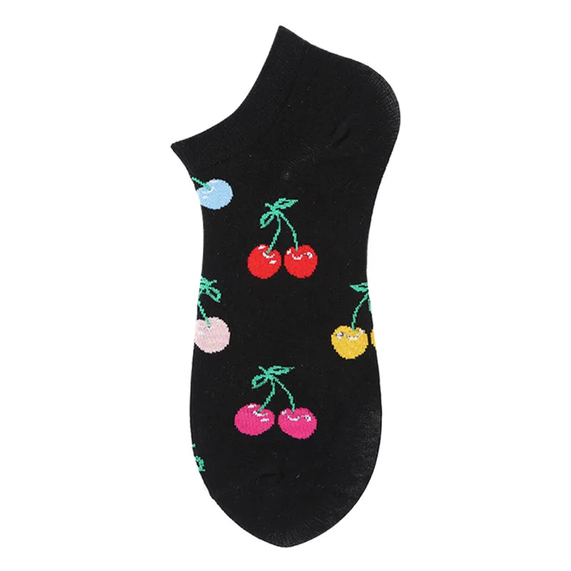 40-Style Colorful Cotton Ankle Socks – Fashion Novelty Short Socks for Men & Women, Funny Animal, Food & Avocado Casual Designs