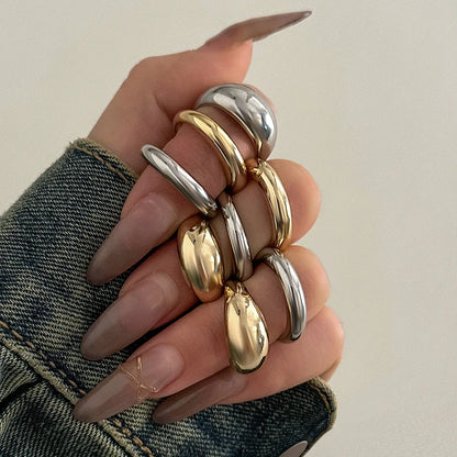 8Pcs/Set Creative Water Drop Rings for Women – Vintage Geometric Adjustable Open Finger Rings, Couple Wedding Accessories