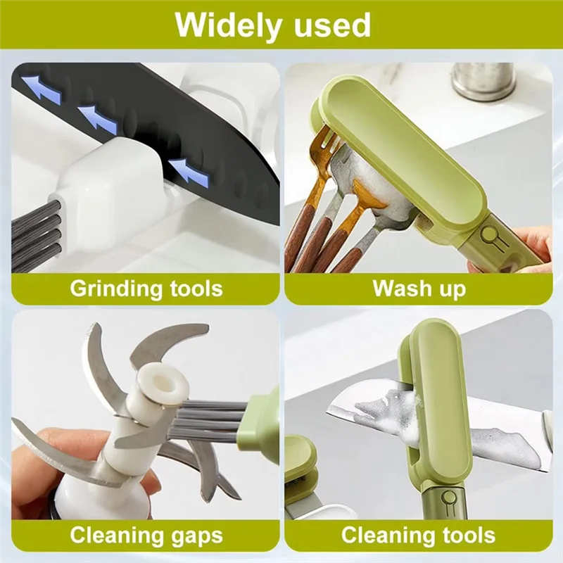 P4 Tableware Cleaning Brush – Strong Decontamination Scrubber in Green for Dishes & Utensils