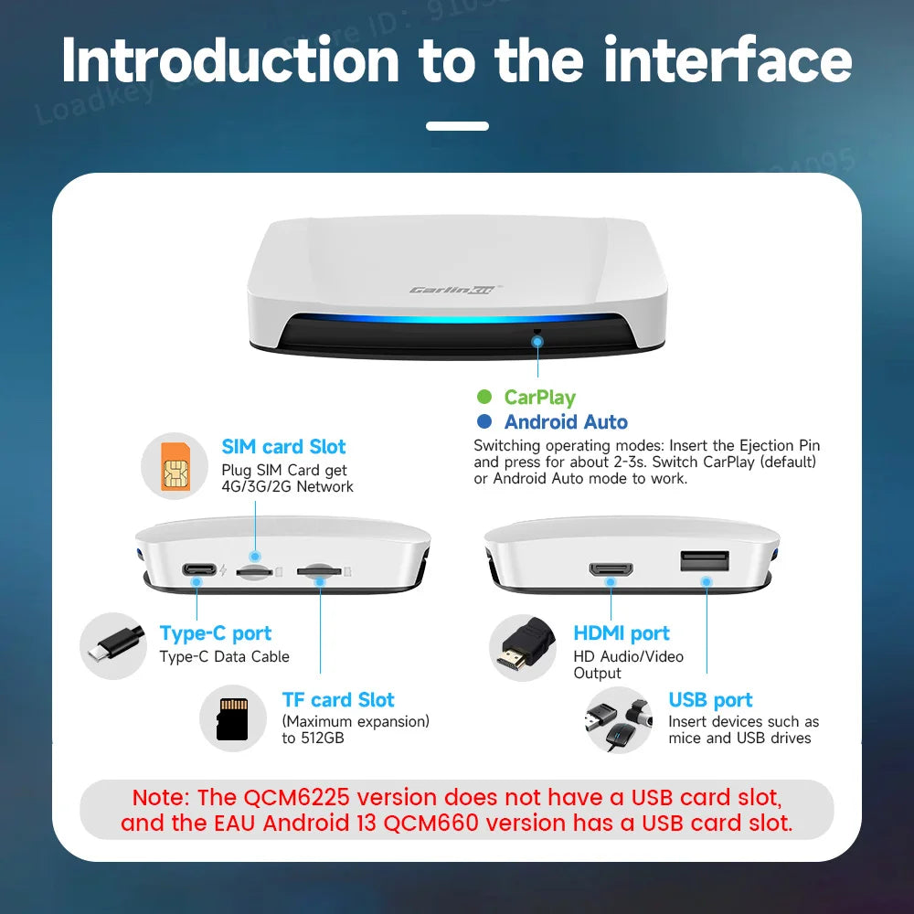 8+128GB Carlinkit TV Box — Android 13 Wireless CarPlay & Android Auto Adapter, 8-Core Qualcomm, HDMI