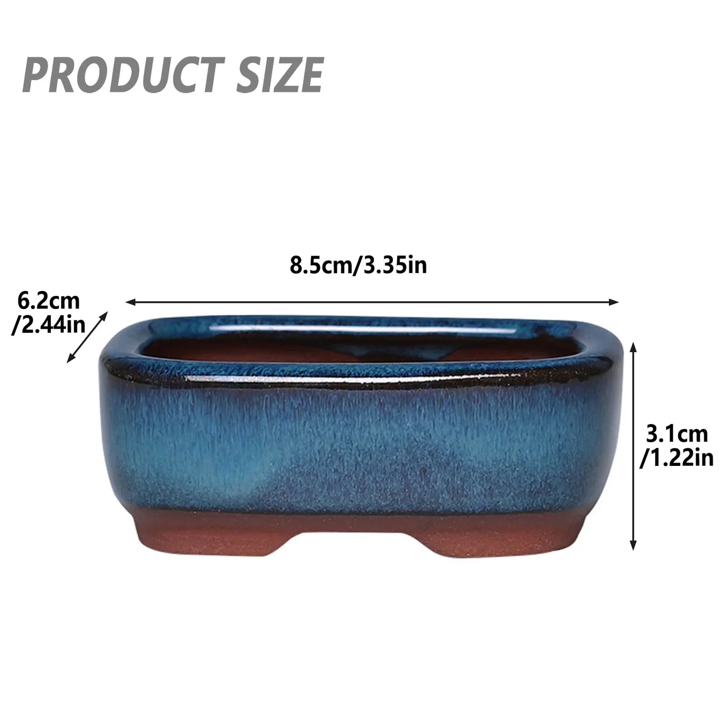 Breathable Ceramic Bonsai Pots - Stoneware Flowerpots with Drainage Holes for Garden Plants