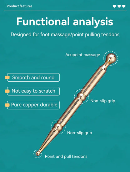 Copper Gua Sha Stick & Metal Massage Tools | Facial, Foot & Ear Point Probe for Beauty & Relaxation