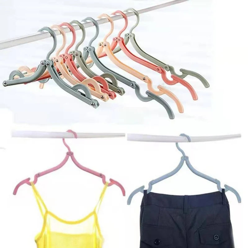 5/10PCS Foldable Portable Clothes Hangers – Travel-Friendly Multi-Functional Hanging Rack for Home & Business Trips