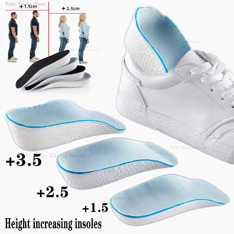 Height Increase Insoles for Men & Women – Arch Support Orthopedic Shoe Pads with Memory Foam & Heel Lift for Flat Feet