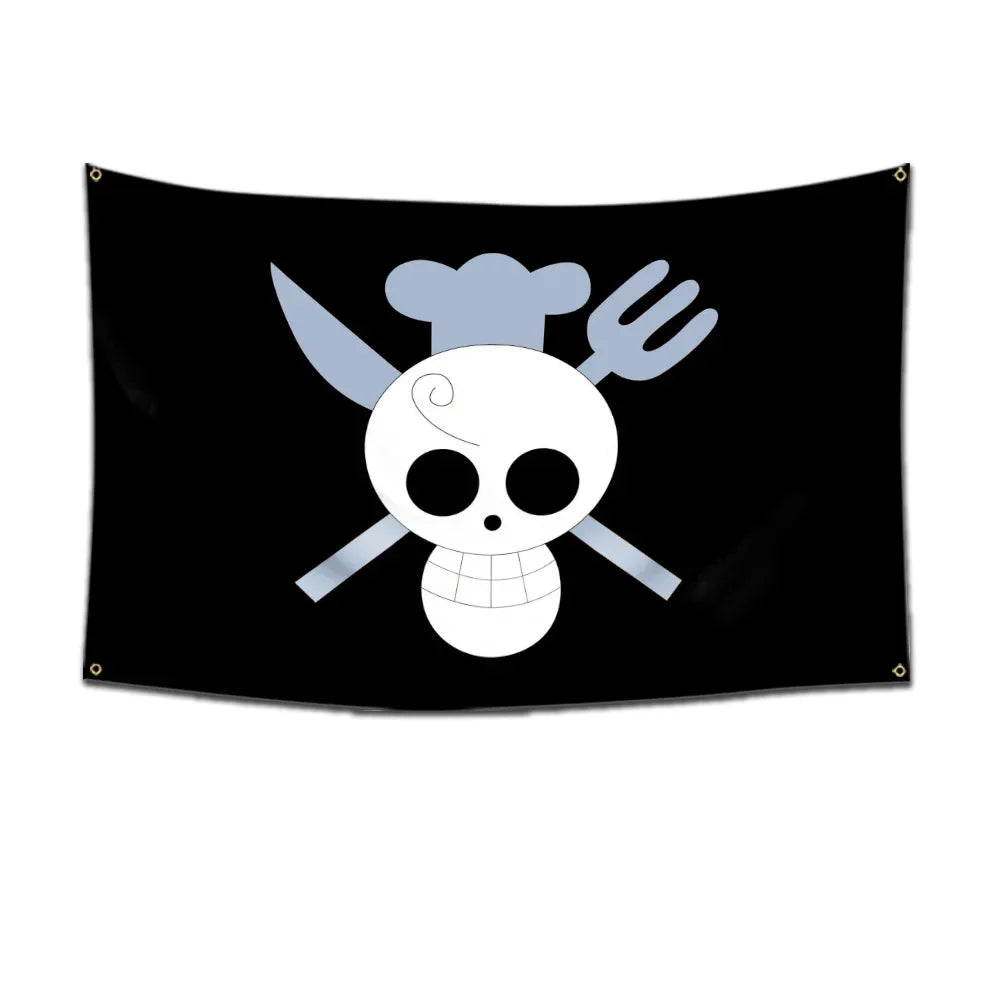 One Piece Pirate Skull Flag – Luffy Straw Hat Pirates Wall Decor & Banner for Kids' Bedroom, Gift
