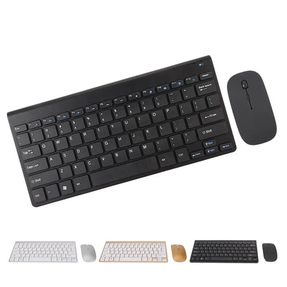 Slim Wireless Keyboard and Mouse Combo – Portable Silent Power-Saving Kit with LED Indicator for Home