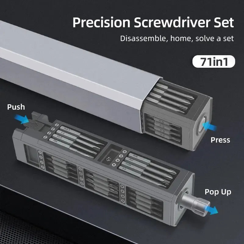 71-in-1 Precision Screwdriver Set – Double Magnetic Torx & Hex Bits, Mini Multifunctional Repair Tool Kit        4o