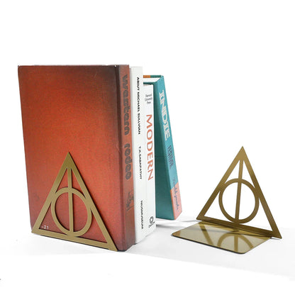 Triangle Metal Bookend – Heavy-Duty Iron Bookend for Desktop Organization, Home & Office Use