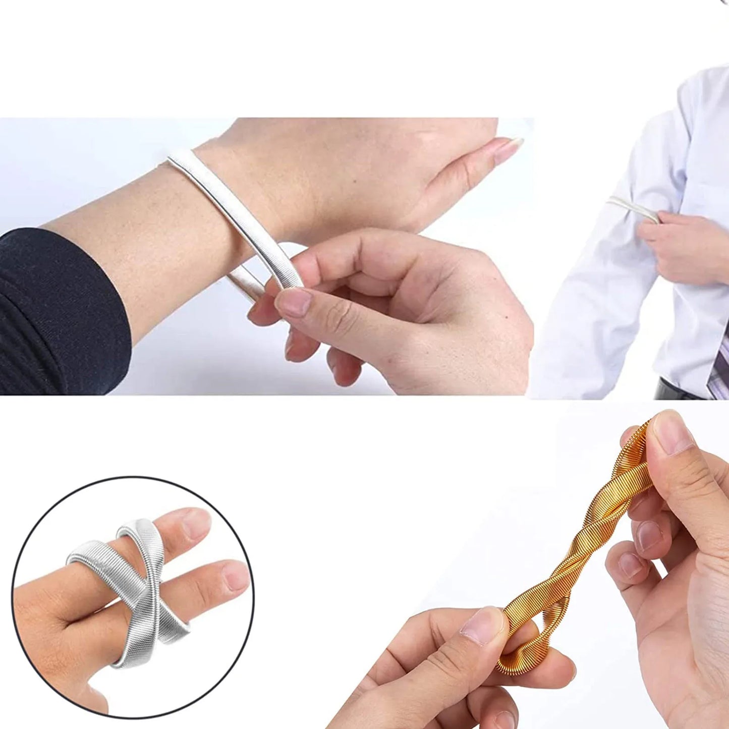 Adjustable Elastic Armband Sleeve Holders - One Pair for Women and Men - Fashionable Arm Cuffs Bands for Party, Wedding, and Clothing Accessories