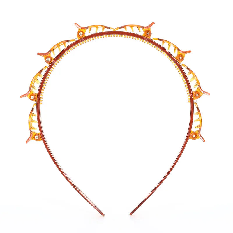 Multi-Layer Hollow Braided Headband – Women's Bangs Hair Clip for Hairdressing and Styling