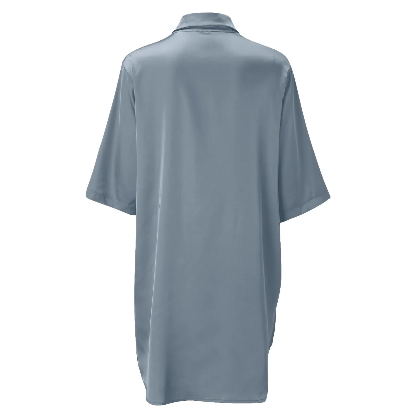 Women’s Silky Soft Long Sleeve Pajamas – Solid Color Sexy Nightshirt, Comfortable Home Sleepwear