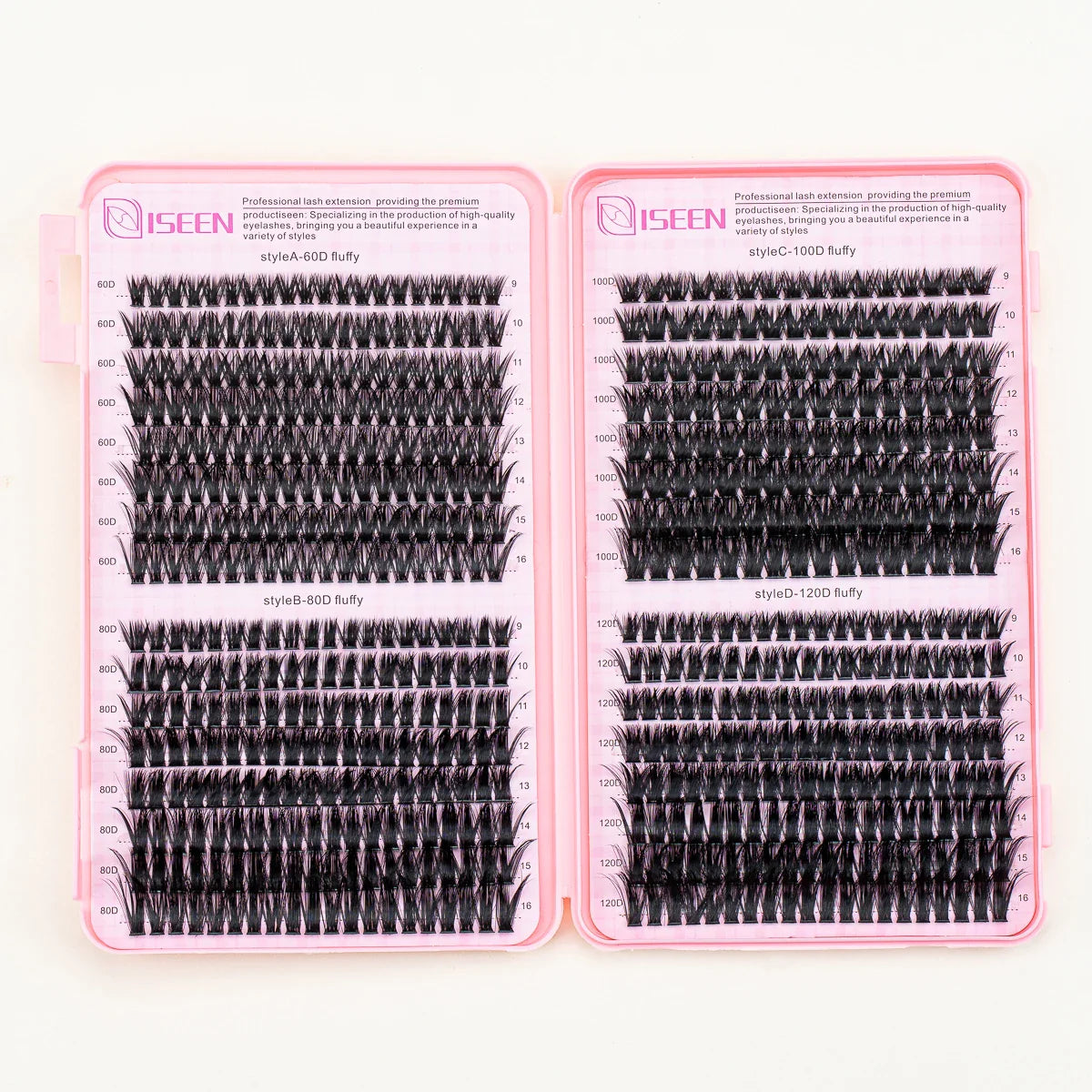 DIY Segmented False Eyelash Set – Large Capacity Cluster Lash Book with Glue, Remover, Tweezers, Brush & Festival Gift