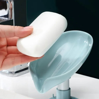 2PCS Creative Soap Box Holder - Punch-Free Suction Cup Draining Soap Rack for Bathroom Storage and Organization