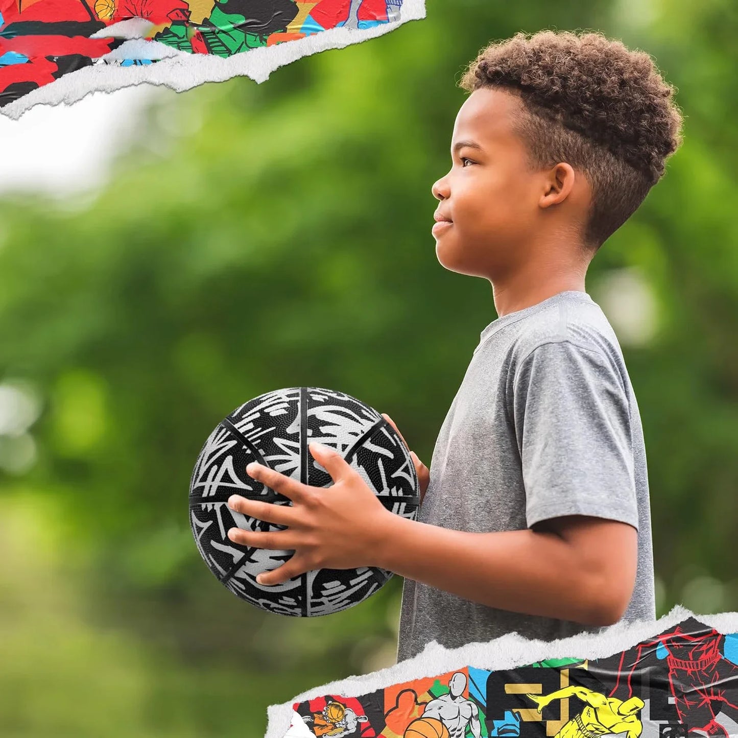 Premium Outdoor Rubber Basketball – Sizes 4/5/6/7 for Training, Adult & Youth Sports, Professional Game Ball